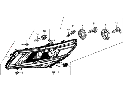 Honda Crosstour Headlight - 33150-TP6-A21