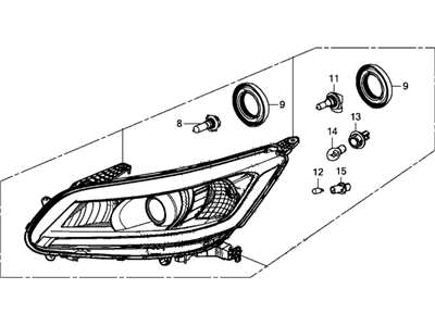 Honda 33150-T2A-A21 Headlight Assembly, Driver Side
