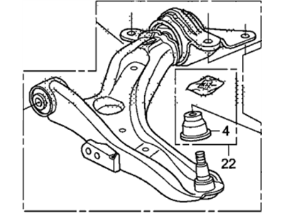 Honda 51350-TM8-A01 Arm Assembly, Right Front (Lower)