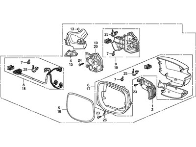 Honda 76250-TM8-316ZL Mirror Assembly, Driver Side Door (Premium Bronze Pearl) (Coo) (R.C.) (Heated)