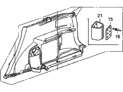 Honda 84635-SWA-A02ZC Lining, R. RR. Side *YR327L* (PEARL IVORY)