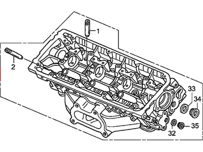 Honda 12300-RYP-810 Cylinder Head Assembly, Rear (Dot)