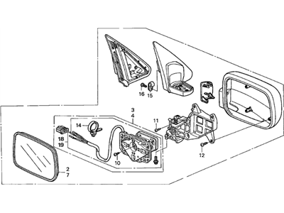 Honda 76250-S9A-A11ZE Mirror Assembly, Driver Side Door (Satin Silver Metallic) (R.C.)