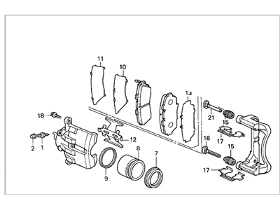 1991 Honda Accord Brake Caliper - 45210-SM5-A01