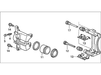 Honda 45019-SDP-A01 Caliper Sub-Assembly, Left Front