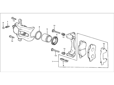 Honda 45210-SB3-663 Caliper Assembly, Passenger Side (15Cl-13St)