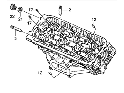 Honda 12100-RDV-305 Cylinder Head Assembly, Front