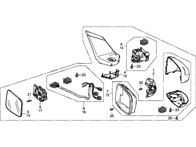 Honda 76250-SZT-306ZC Mirror Assembly, Driver Side Door (Storm Silver Metallic) (Coo) (R .C.)
