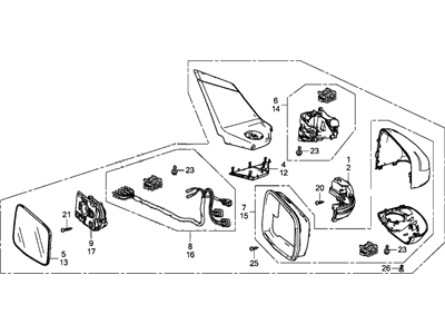 Honda 76200-SZT-306ZD Mirror Assembly, Passenger Side Door (Crystal Black Pearl) (Coo) (R .C.)