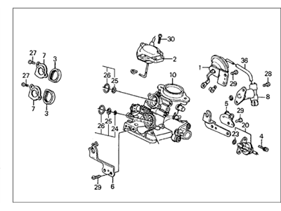 Honda 06164-PM5-A02 Throttle Body Sub-Assembly, Set