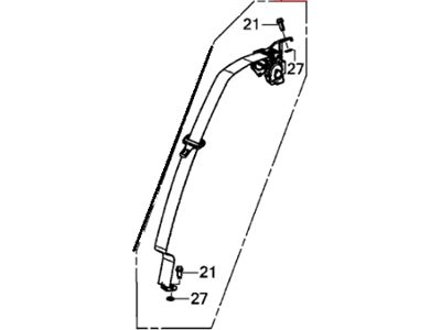 Honda 04828-TR3-A00ZB Tongue Set, Left Rear Seat Belt (Outer) (Grayge)