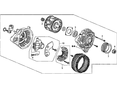Honda 06311-R1A-505RM Alternator, Reman