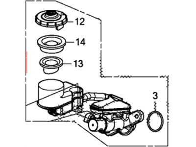 Honda Civic Brake Master Cylinder - 46100-TR3-A01