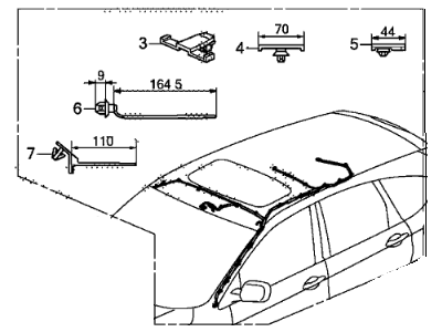 Honda 32156-T0A-A10 Wire, Sunroof