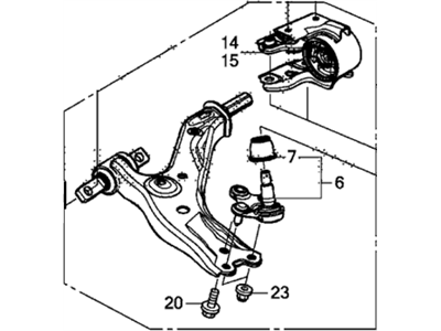 Honda 51360-T0A-A51 Arm Assembly, Left Front (Lower)