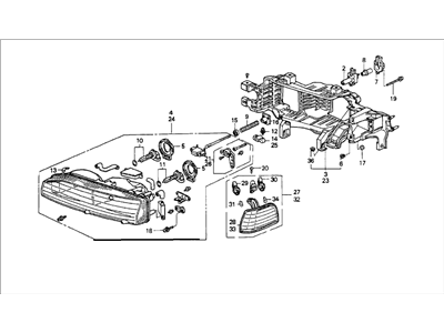 Honda 33150-SM4-A03 Headlight Assembly, Driver Side (Stanley)