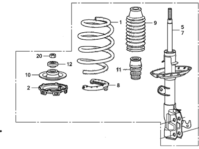 Honda 51610-TK6-A31 Shock Absorber Assembly, Right Front