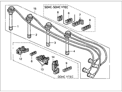 1996 Honda Del Sol Spark Plug Wire - 32722-P2A-J00