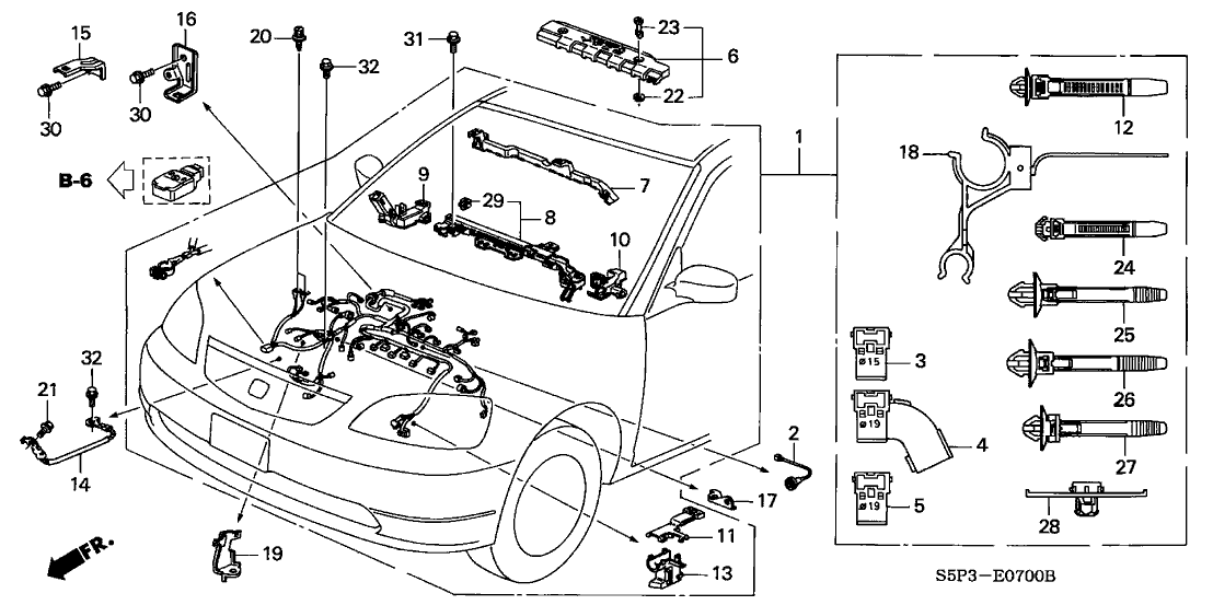 32110 Plm A50 Genuine Honda Wire Harness Engine