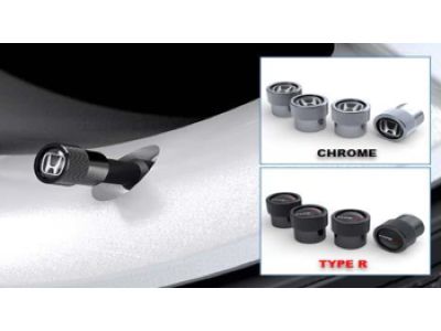 Honda Valve Stem Cap H-Mark, Chrome 08W48-PL4-100