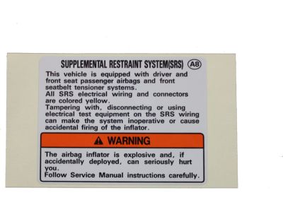 Honda 77871-SL0-A80 Label, Warning (SRS)