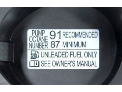 Honda 17669-R9S-A10 Label, Fuel Filler Caution (Unleaded Fuel Only)