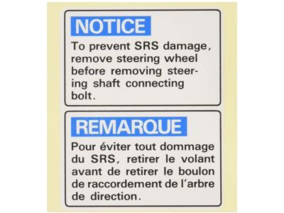 Honda 77873-SP0-A80 Label, Steering Column Caution(English/FRench)