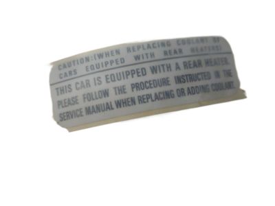 Honda 79050-S0X-H00 Label, RR. Heater Caution