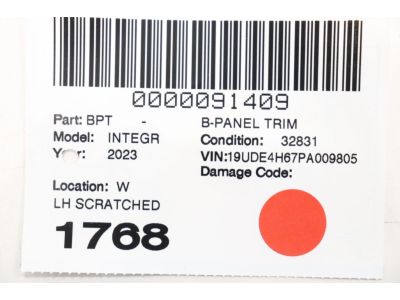 Honda 84161-T20-A01ZB GARN L *NH900L* Honda 84161-T20-A01ZB GARN L *NH900L*