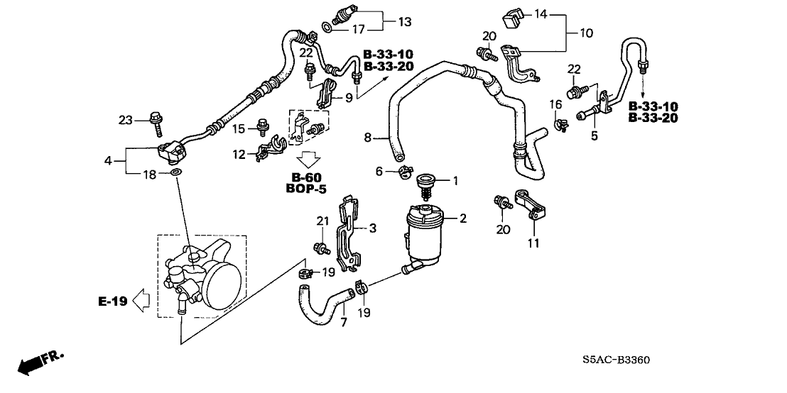 53713S5DA07 Genuine Honda Hose, Power Steering Feed