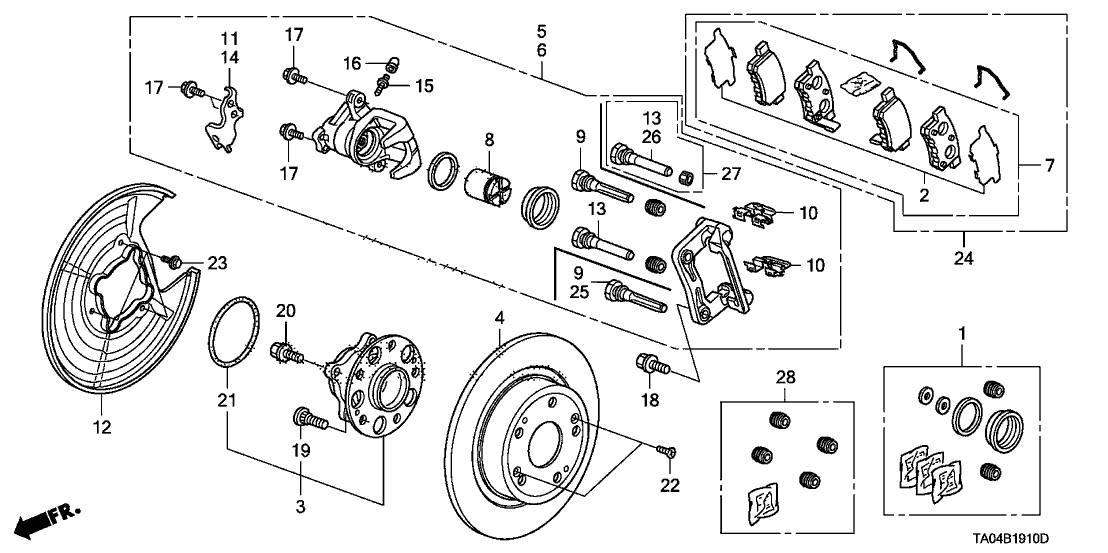 2010 Honda Accord 4 Door EXL KA 5AT Rear Brake Honda Parts Now