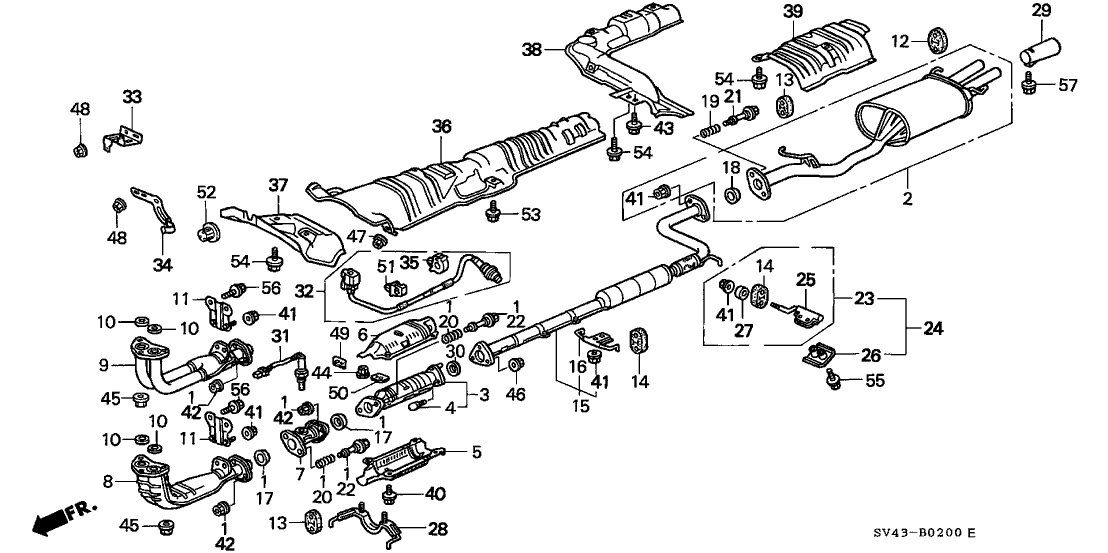 18212-SB2-961 - Genuine Honda Gasket, Exhuast Pipe (Ishino)