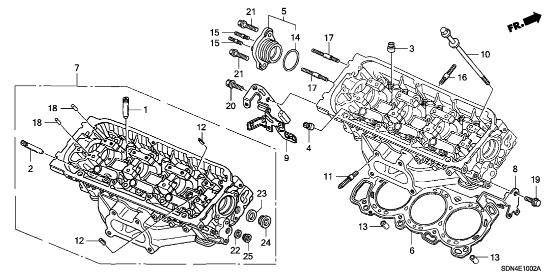 2005 Honda Accord 2 Door EX (V6 NAVIGATION) KA 6MT Rear Cylinder Head (V6)
