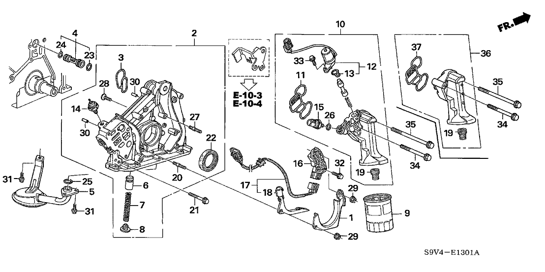 2006 Honda Pilot 5 Door EX (4WD) KA 5AT Oil Pump Oil Strainer