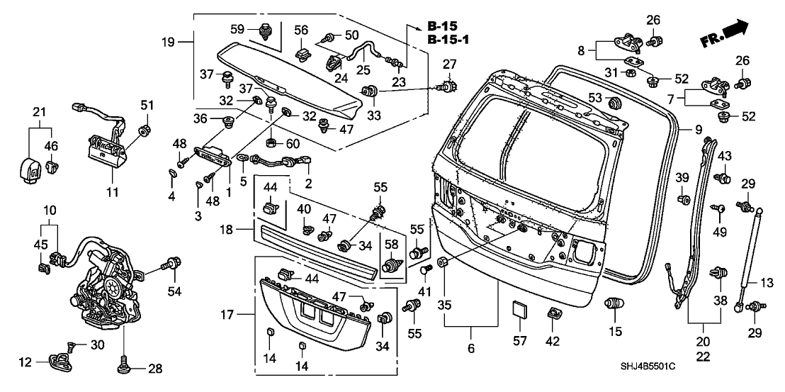 74440SHJA02 Genuine Honda Weatherstrip, Tailgate
