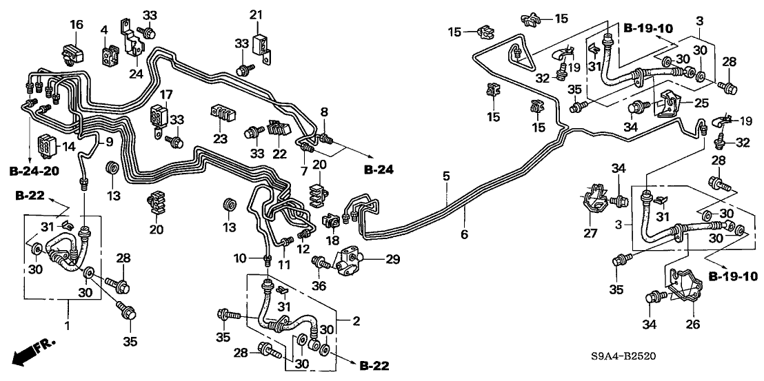 46330S9AA00 Genuine Honda Pipe C, Brake