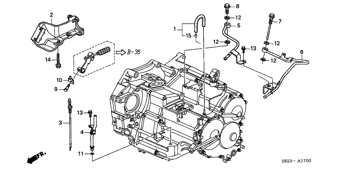 1998 Honda Accord 2 Door EX (V6) KA 4AT AT Oil Level Gauge (V6)