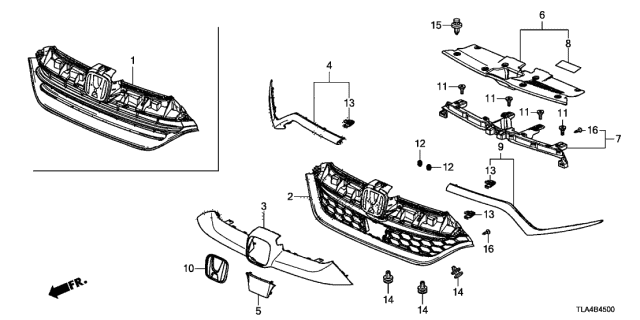 Tla A00 Genuine Honda Molding Fr Grille Tla A00 Genuine Honda Molding Fr Grille