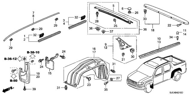 Genuine Honda 74551-SJC-A01 Fender Cover