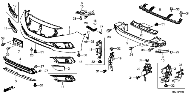 Front Bumper 19 Honda Civic 2 Door Lx Hdm Cvt Kl Cvt