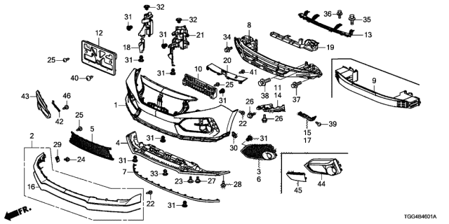 Tgh A00 Genuine Honda Beam Comp Fr