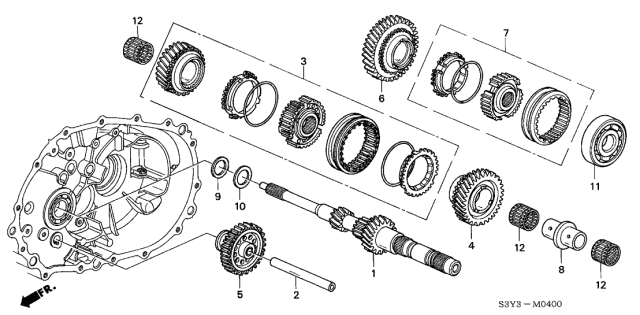 Mainshaft - 2000 Honda Insight 3 Door DX KA 5MT