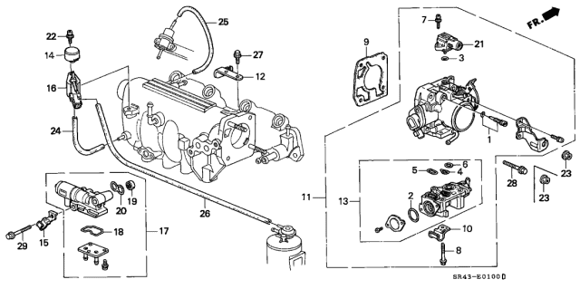 Throttle Body - 1992 Honda Civic 4 Door EX (ABS) KA 5MT