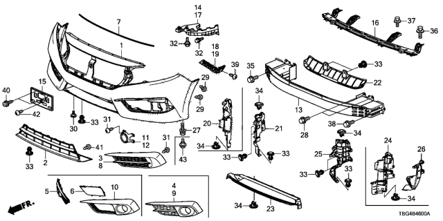 Tba A00 Genuine Honda Cover R Fr Fog Tba A00 Genuine Honda Cover R Fr Fog