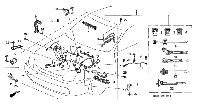 Engine Wire Harness - 1998 Honda Prelude 2 Door BASE KA 4AT