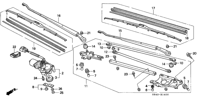 Honda 76620-SR3-A01 Windshield Wiper Blade