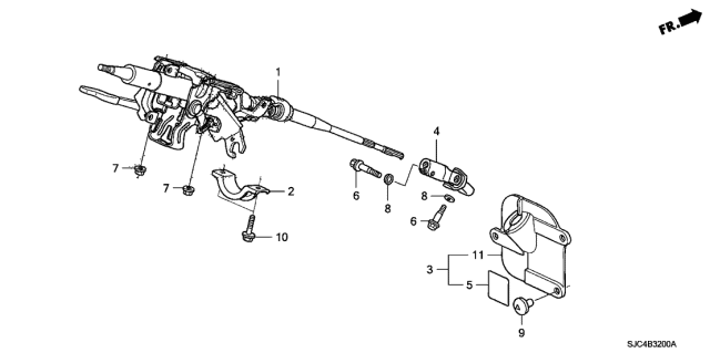 Steering Column - 2011 Honda Ridgeline 4 Door RTS KA 5AT