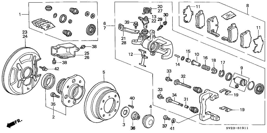 Honda 43255-SY8-A00 Protector, R. RR. Caliper