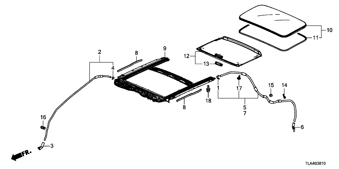 Honda 70100-TLA-A02 FRAME, SUNROOF