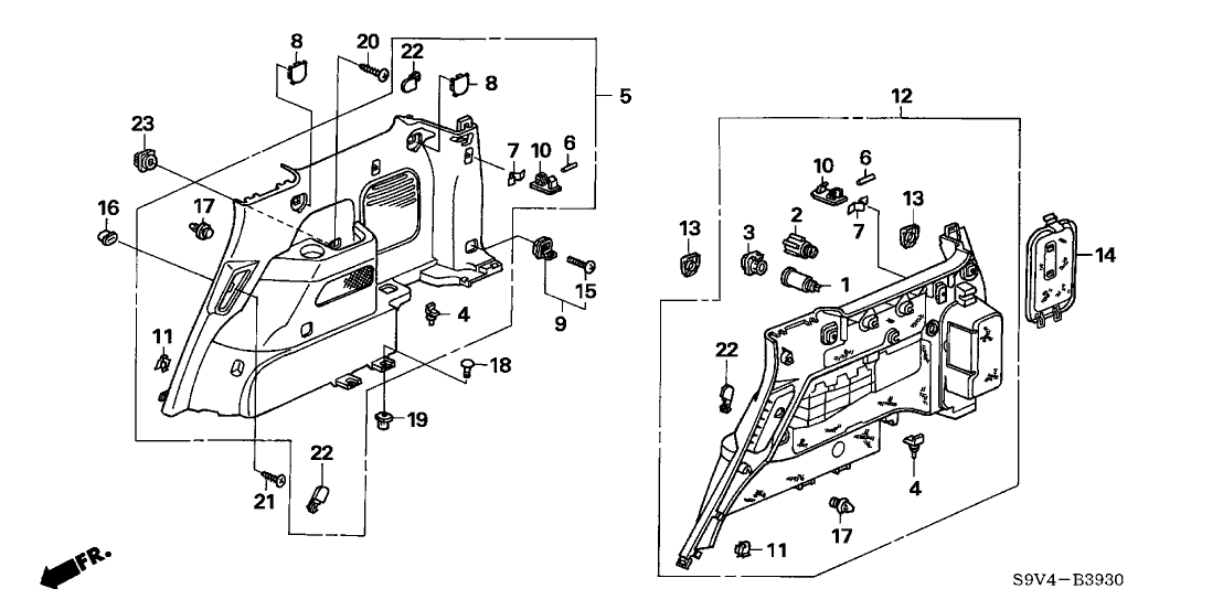 Honda 84610-S9V-A02ZD Lining, R. RR. Side *G59L* (MEDIUM FERN)